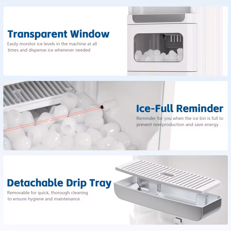 Summer Hot Seller💥3-in-1 Ice Maker & Water Dispenser Machine, 35Lbs/24H with Hot/Cold Water