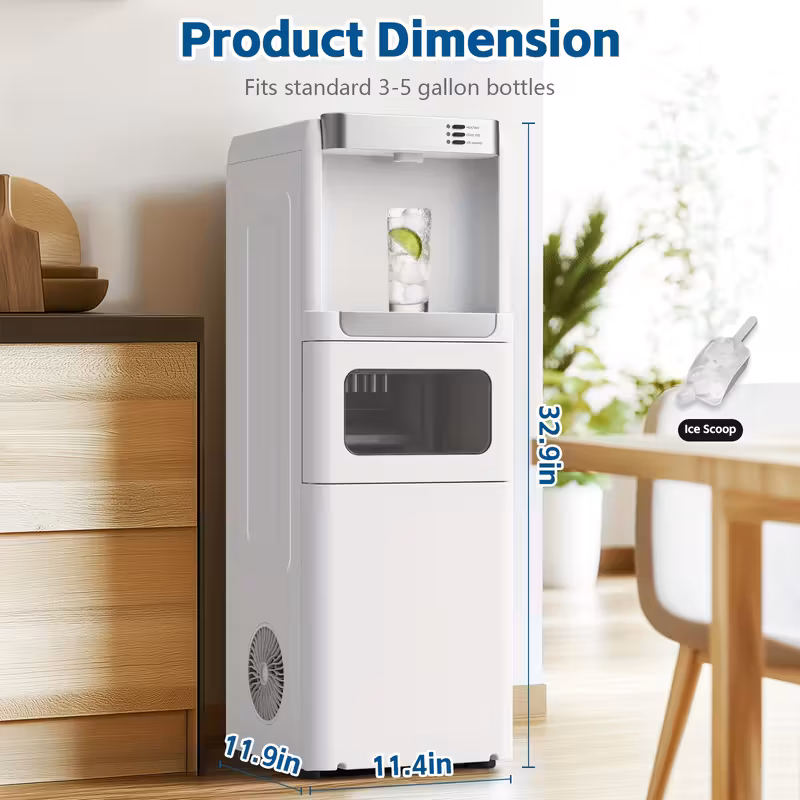 Summer Hot Seller💥3-in-1 Ice Maker & Water Dispenser Machine, 35Lbs/24H with Hot/Cold Water