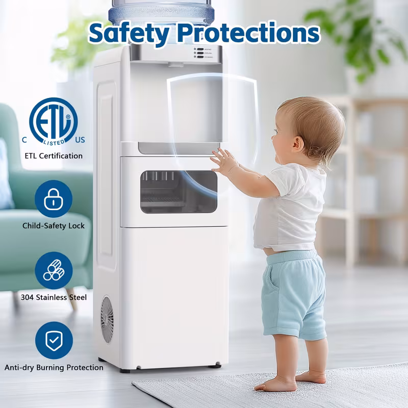 Summer Hot Seller💥3-in-1 Ice Maker & Water Dispenser Machine, 35Lbs/24H with Hot/Cold Water