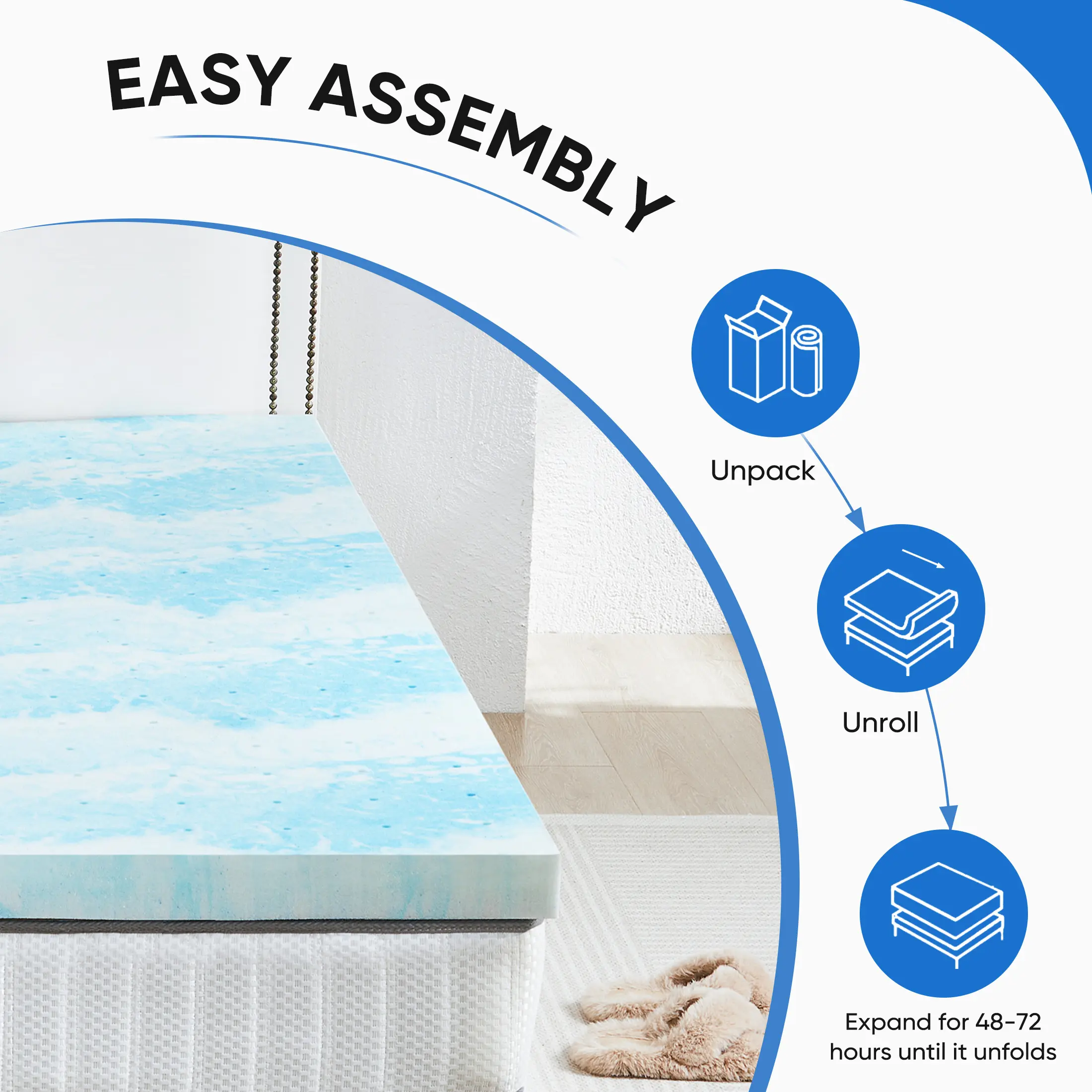 🔥Today's Special🔥Gel Memory Foam Mattress Topper, Full, Cooling