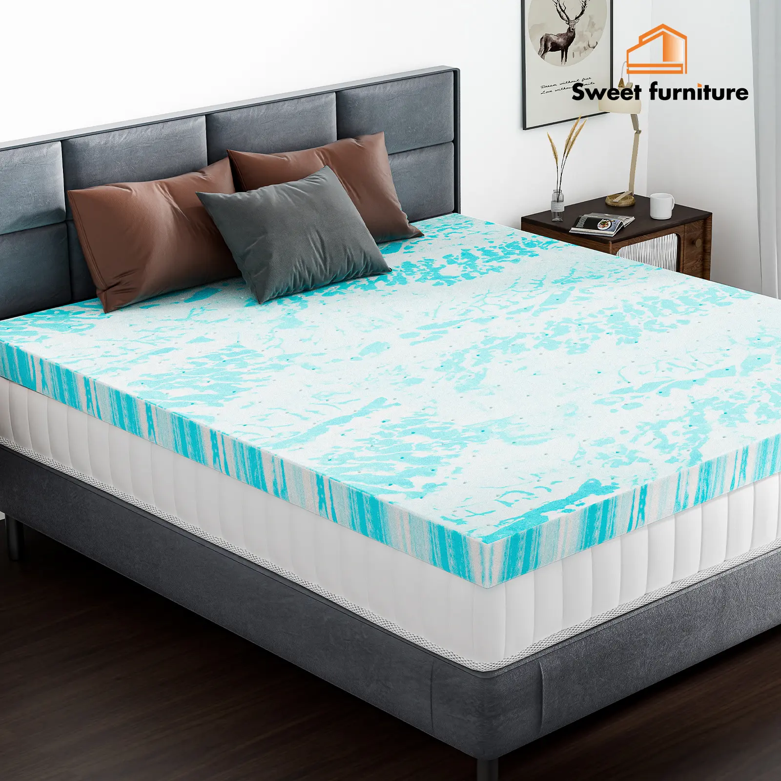 🔥Today's Special🔥Gel Memory Foam Mattress Topper, Full, Cooling
