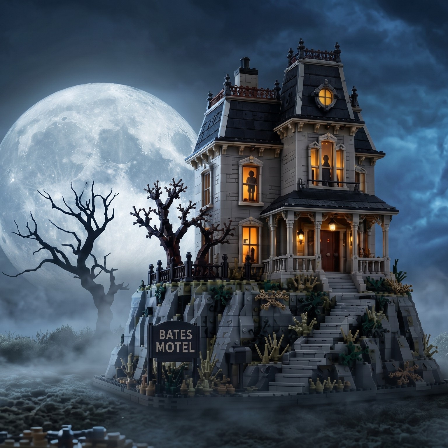 The Hilltop Manor: Gothic Suspense Brick Building Set