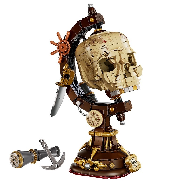 Pirate Skull Globe: Uncharted Waters Retro Navigator's Diorama
