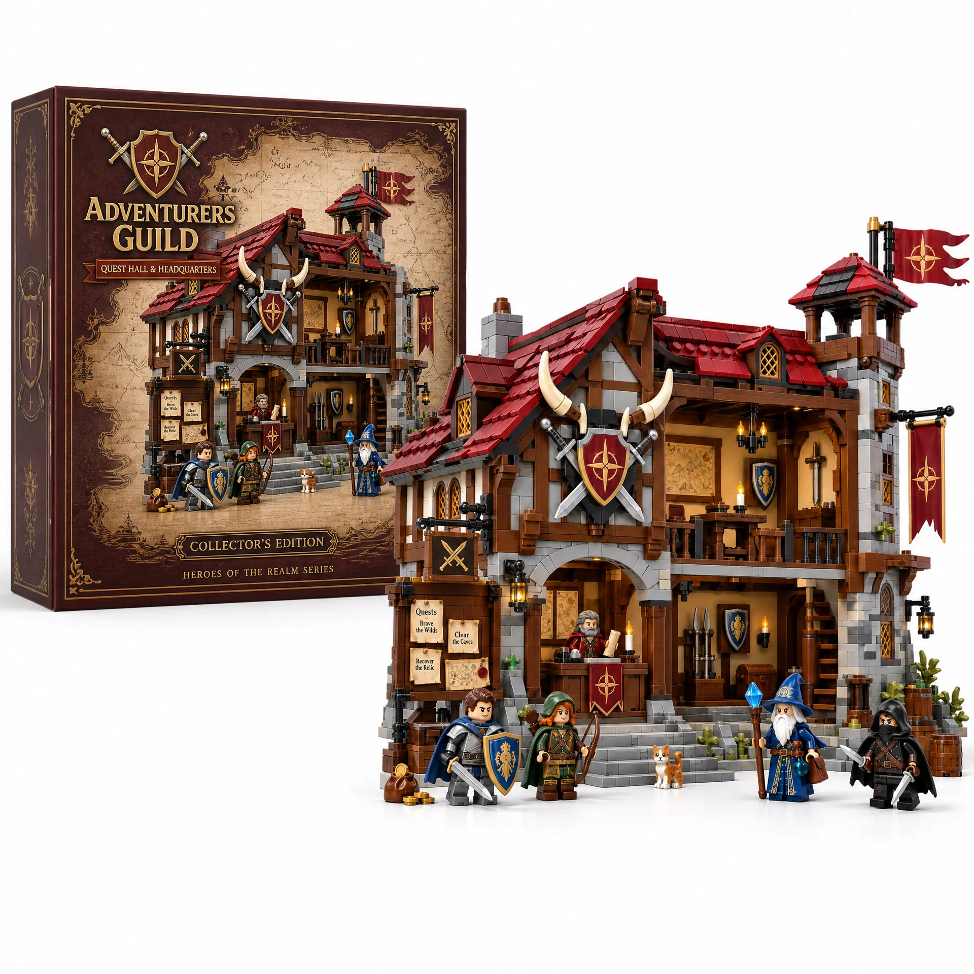 Medieval Adventurers Guild Hall Building Set
