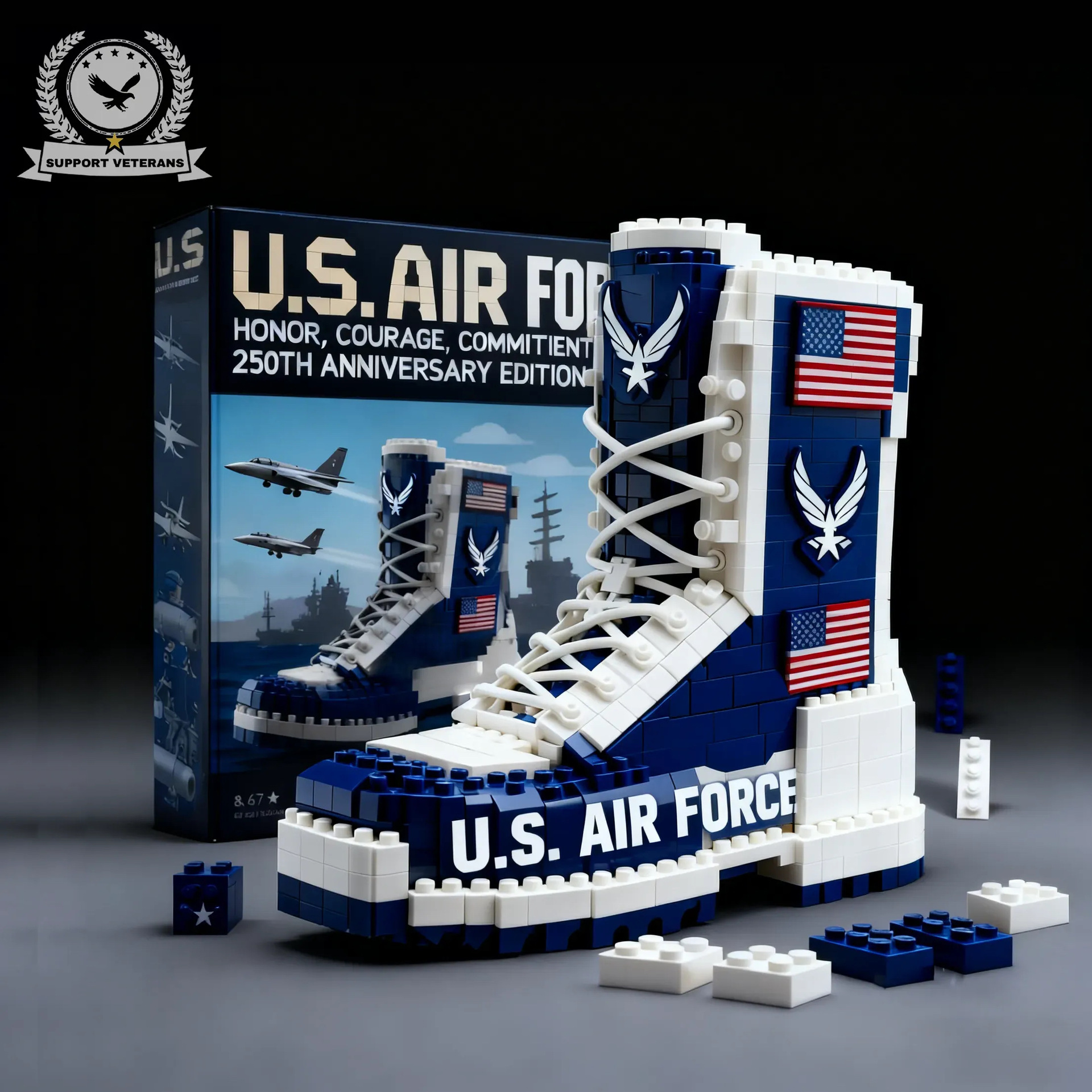 US Military Combat Boot Building Block Model Collection