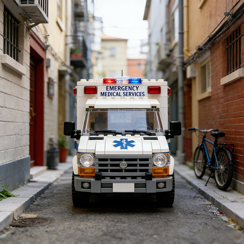 Ambulance Building Blocks, Educational Model Toy Compatible with Bricks
