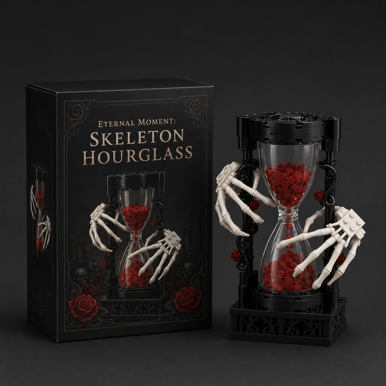 Gothic Skeleton Hand Hourglass Building Blocks
