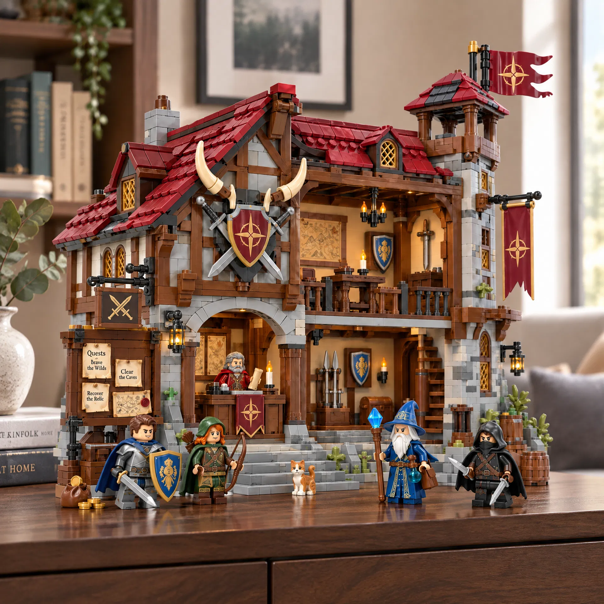 Medieval Adventurers Guild Hall Building Set