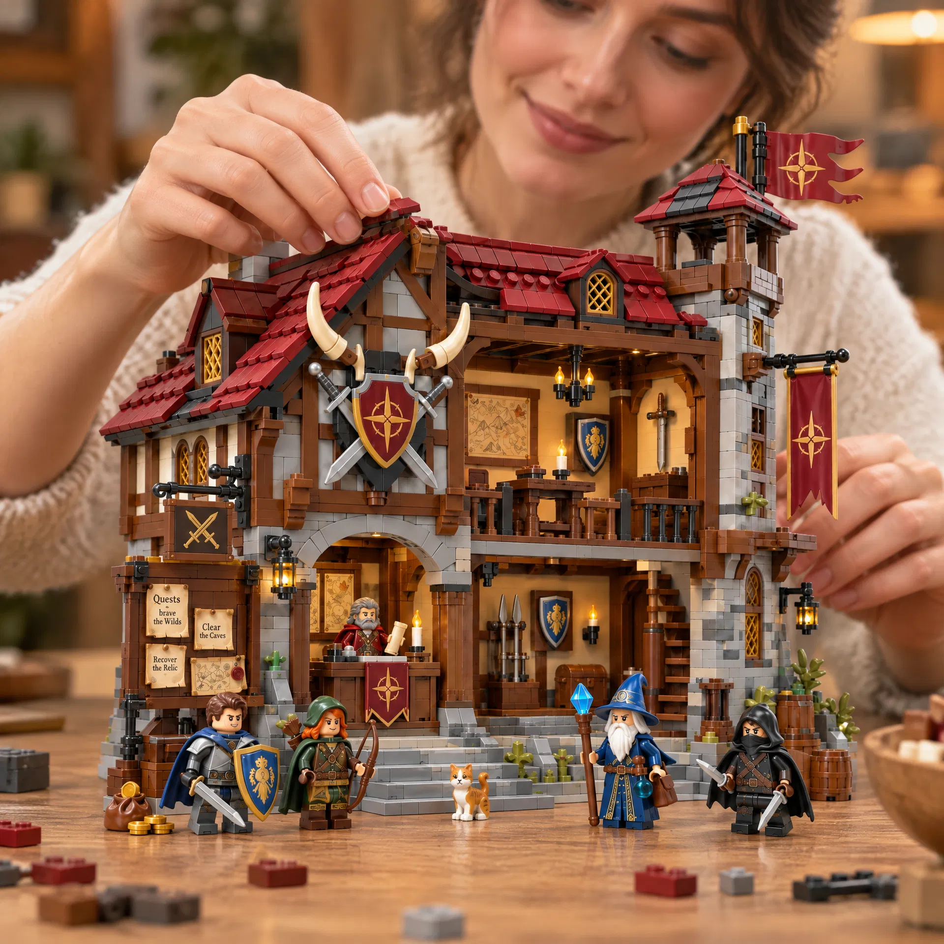 Medieval Adventurers Guild Hall Building Set