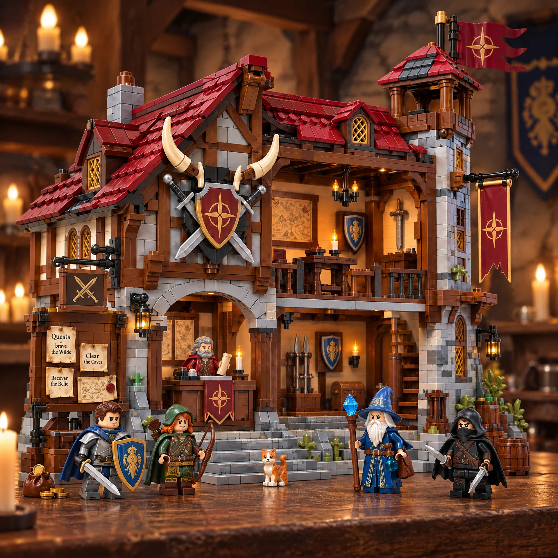 Medieval Adventurers Guild Hall Building Set