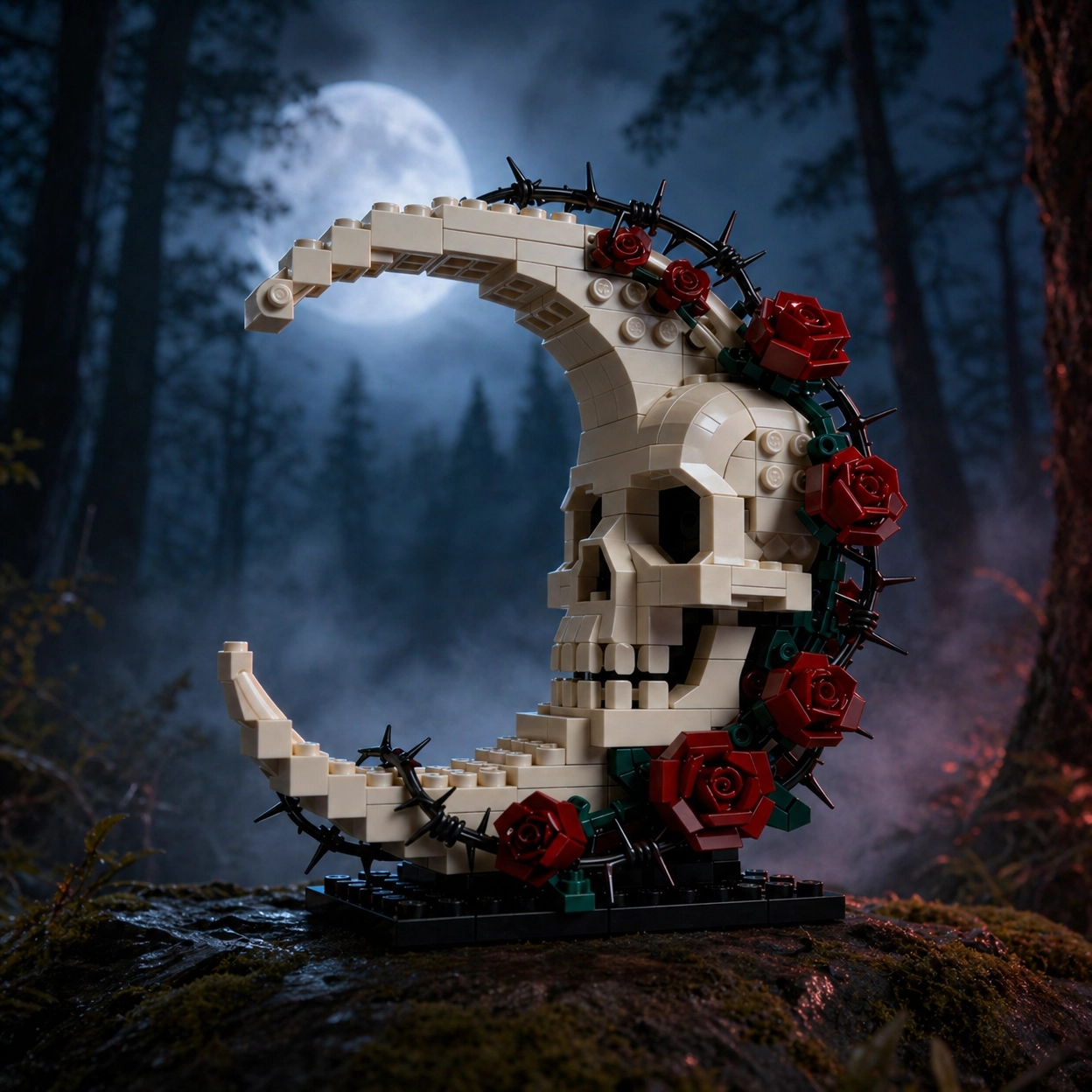 Moon Skull & Thorny Rose Building Blocks