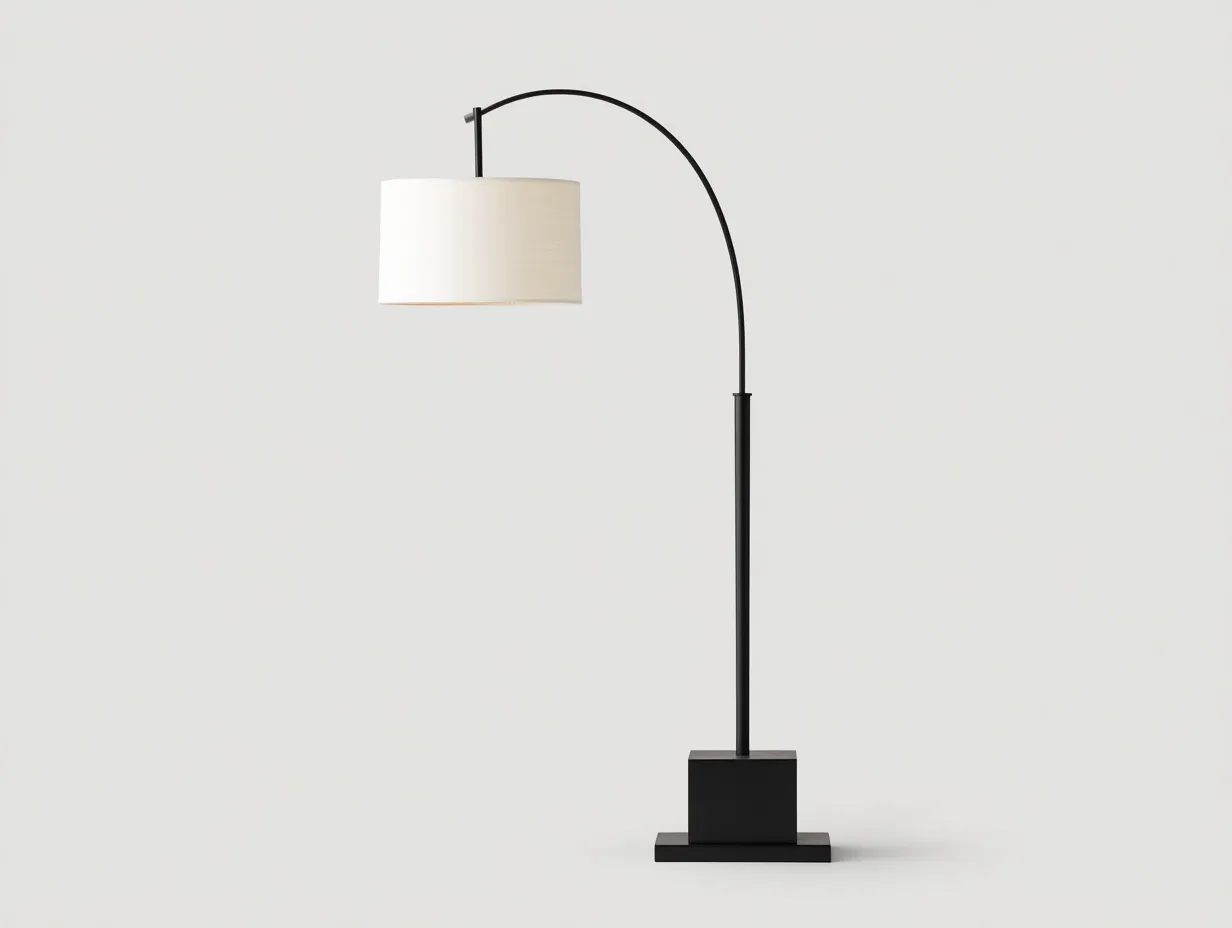 Lámpara De Pie de arco 52x140x174 cm - negro y blanco - base cuadrada para estudio-Nonalonest