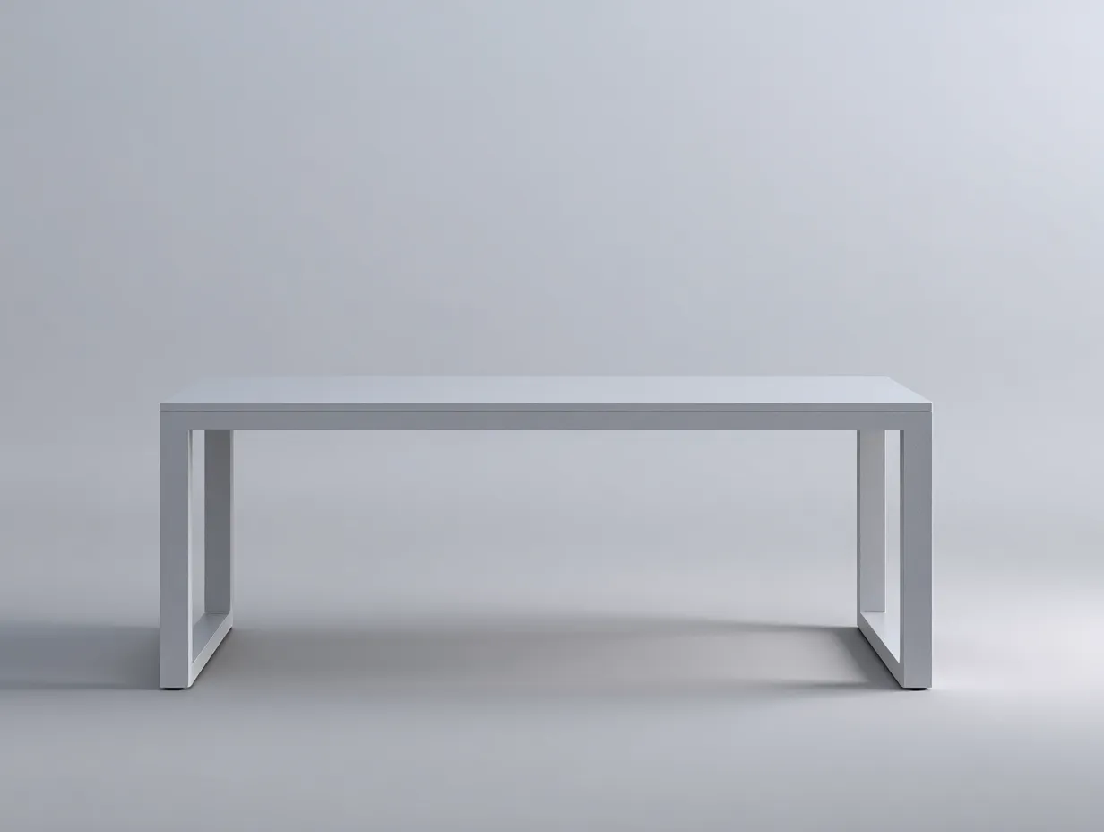 Mesa De Comedor rectangular de aluminio 180x90x75 cm - blanco mate - para exterior con diseño lineal-Nonalonest