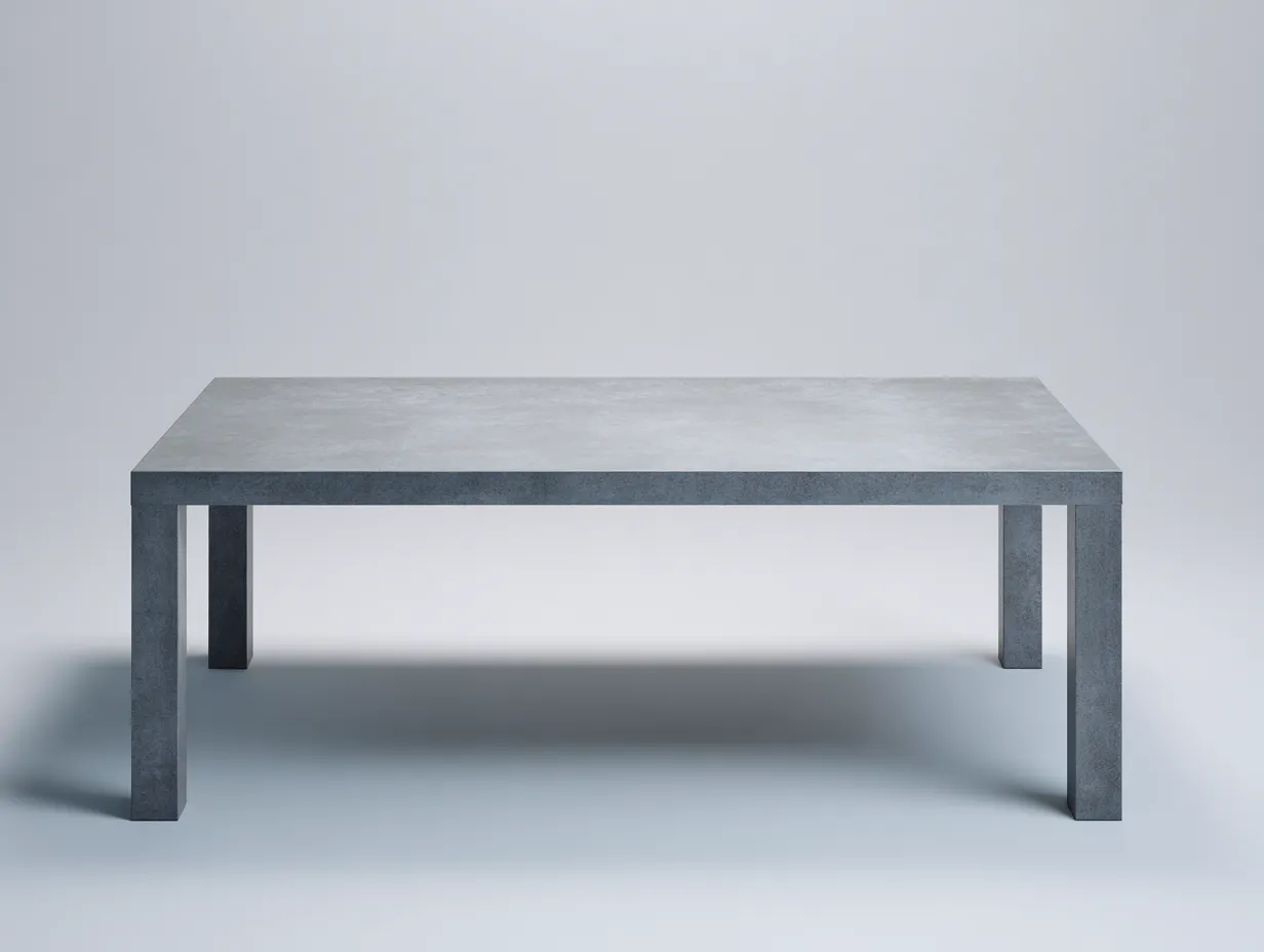 Mesa De Comedor rectangular con acabado cemento 200x95x75 cm - gris oscuro - para exterior con estilo contemporáneo-Nonalonest