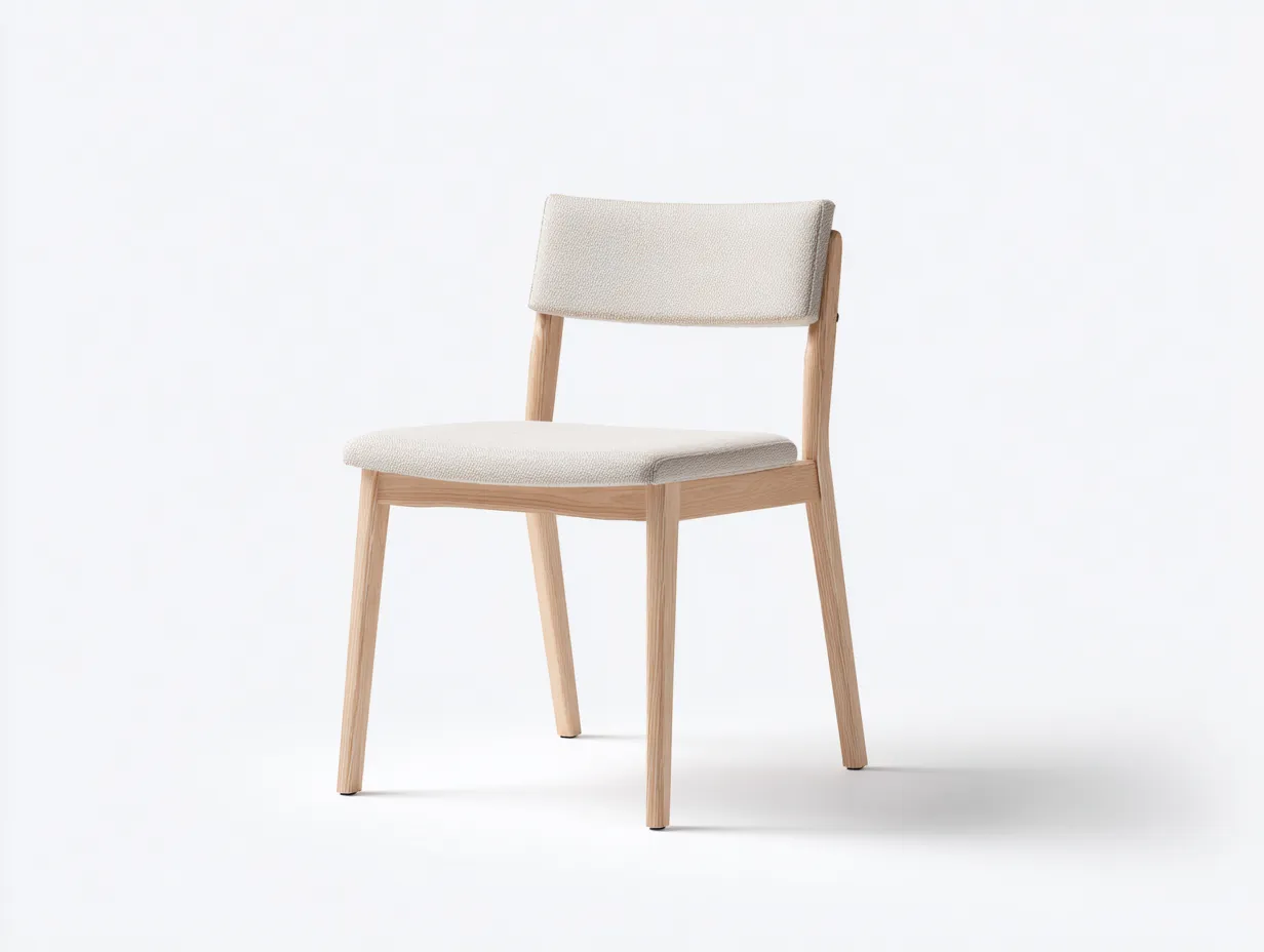 Silla de comedor de tela 52x55x81 cm - beige y natural - diseño ligero para comedor-Nonalonest