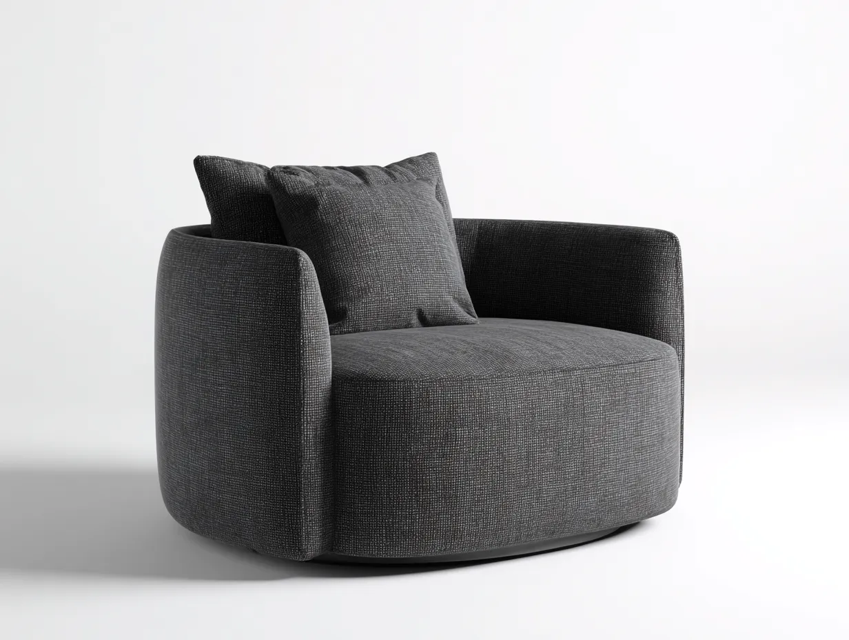 Sillón giratorio de piel sintética 92x94x102 cm - marrón clásico - remaches decorativos para salón-Nonalonest