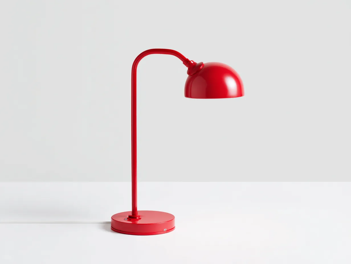 Lámpara De Pie de metal 30x55x70 cm - rojo - pantalla curva para estudio-Nonalonest