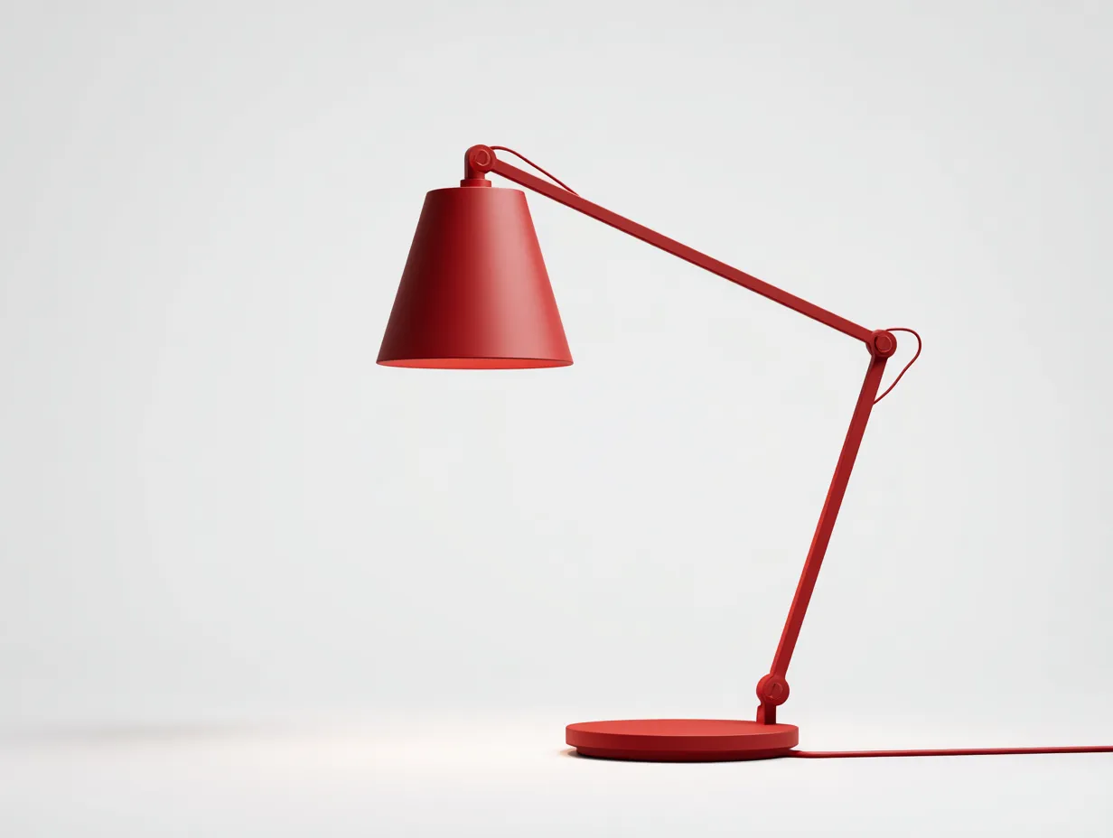 Lámpara De Pie ajustable 38x88x72 cm - rojo - pantalla cónica para estudio-Nonalonest