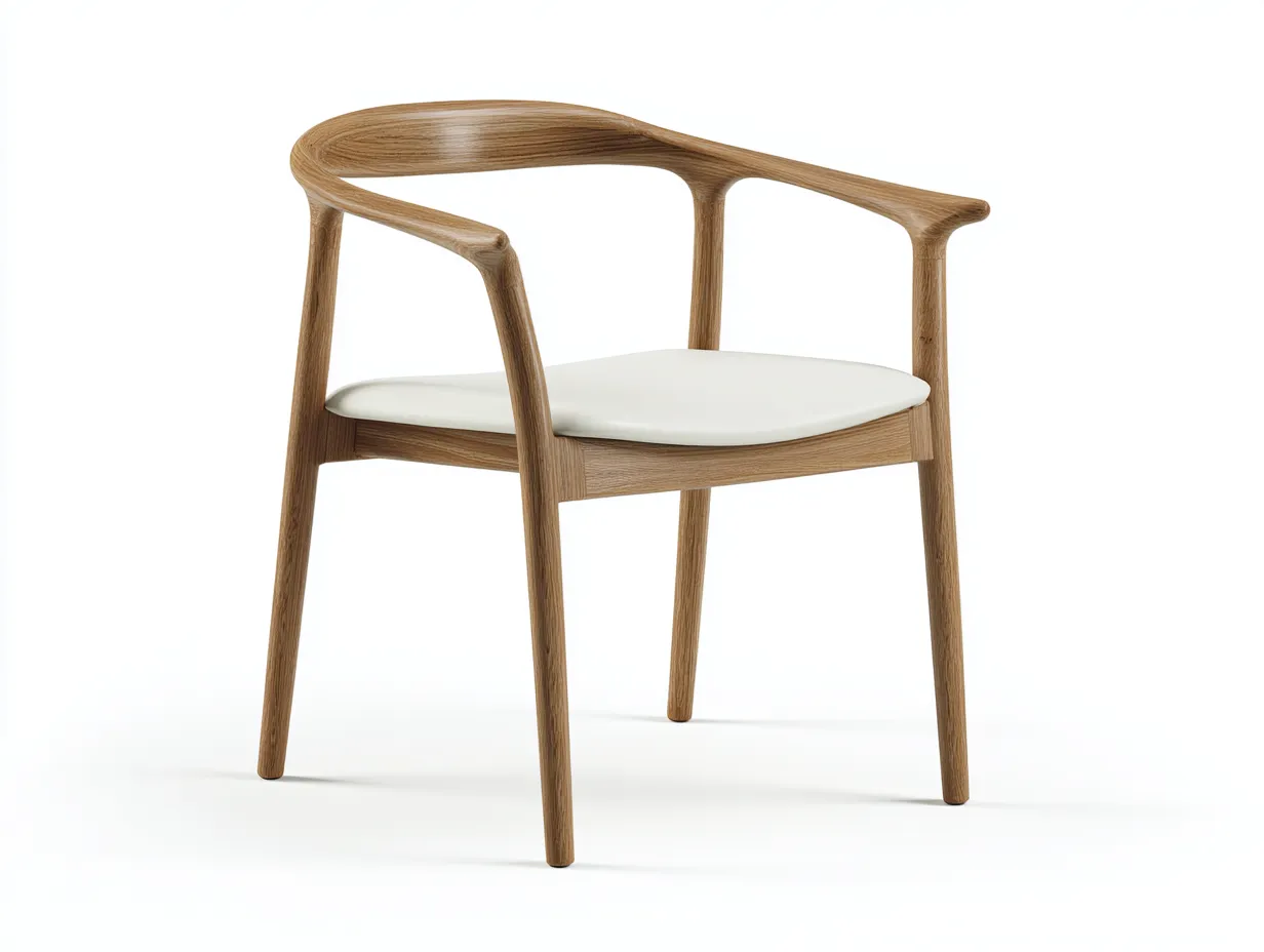 Silla de comedor madera 58x60x79 cm - blanco y natural - asiento acolchado para comedor-Nonalonest