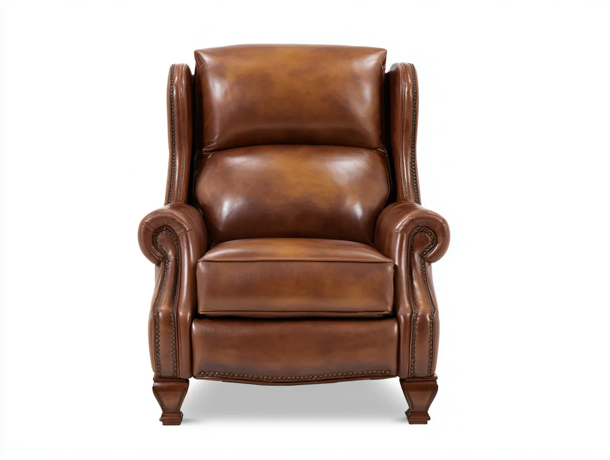 Sillón reclinable de piel sintética 86x91x105 cm - caramelo - diseño moderno para salón-Nonalonest