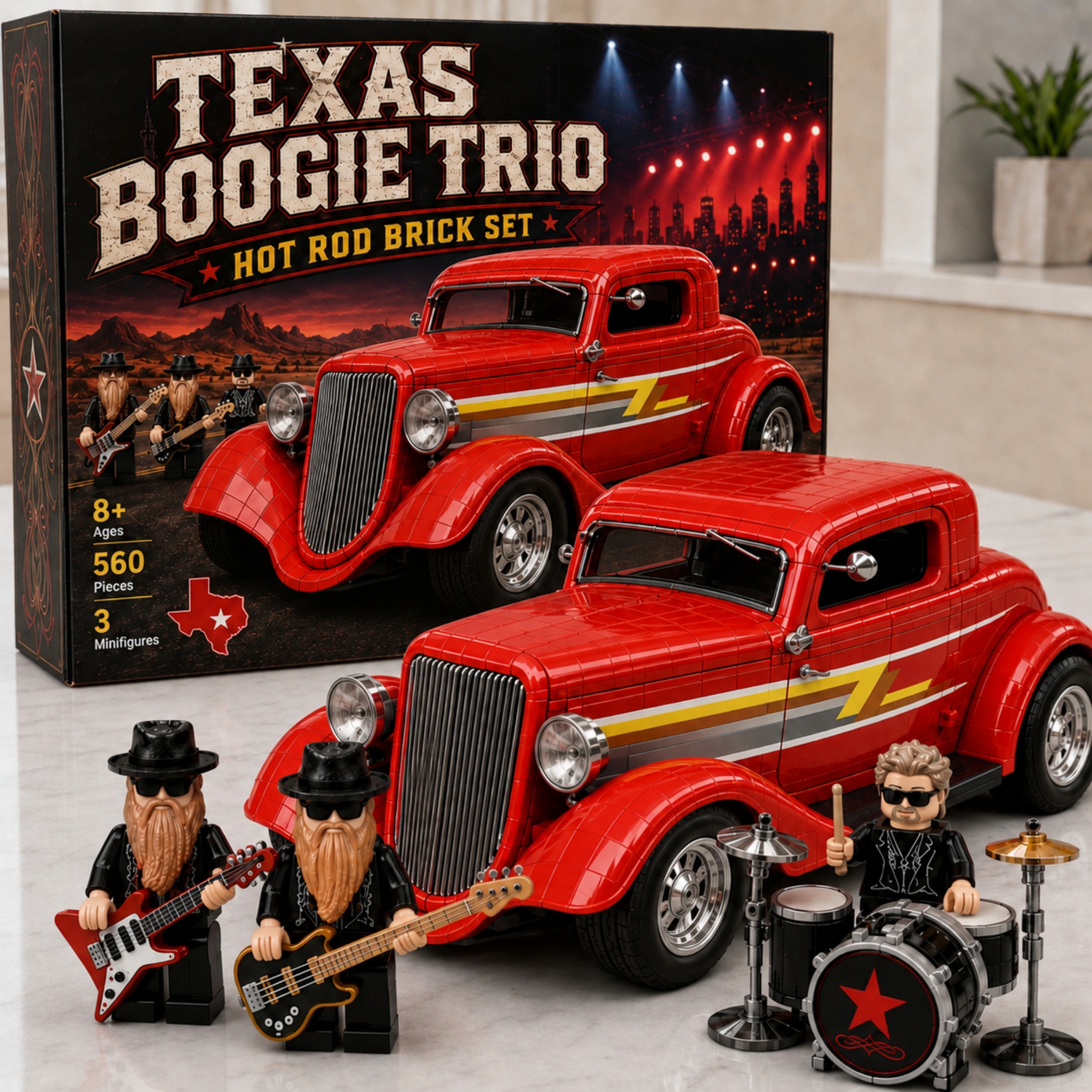 Texas Boogie Trio: Classic Red Hot Rod Brick Set