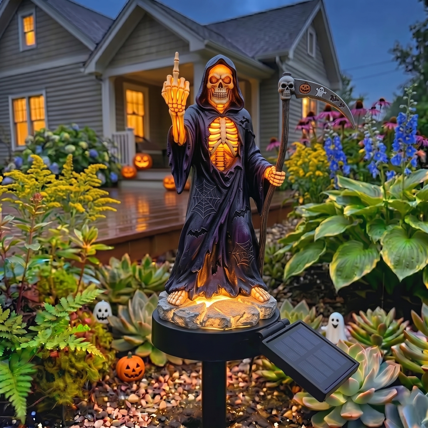 Middle Finger Reaper Solar Garden Light