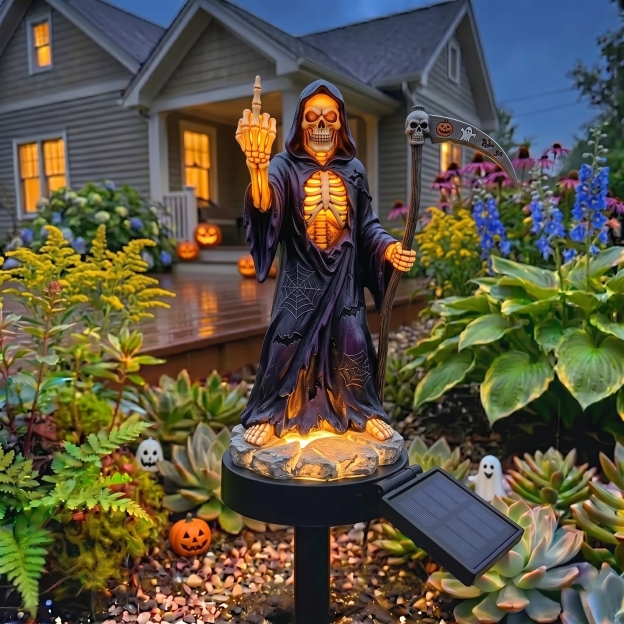Middle Finger Reaper Solar Garden Light