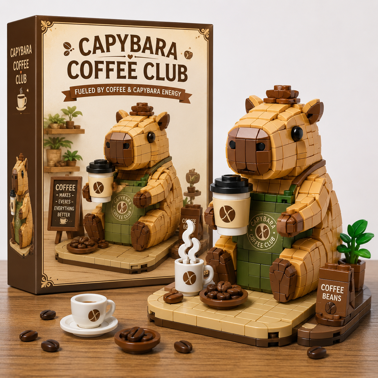The Capybara Coffee Club Brick Set