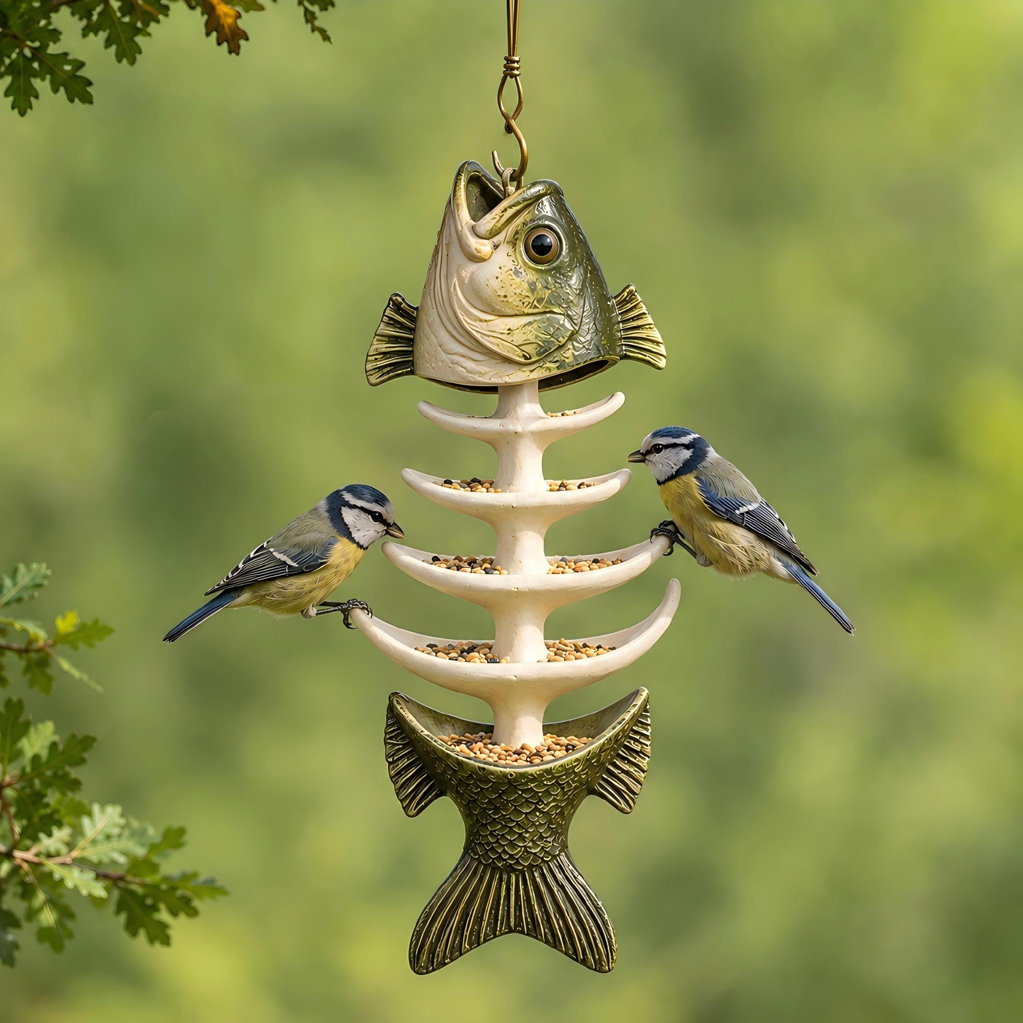 Vintage Bass Bone Bird Feeder