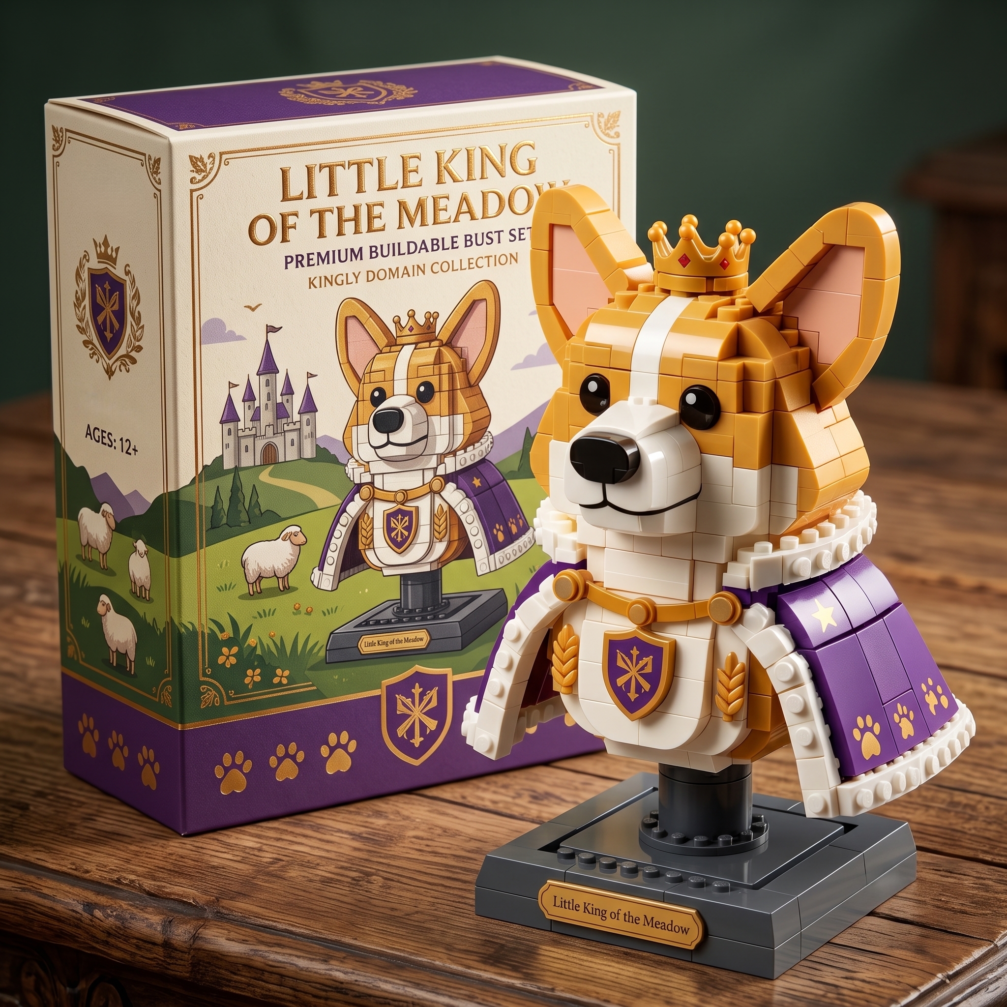 Royal Corgi Brick Bust Set