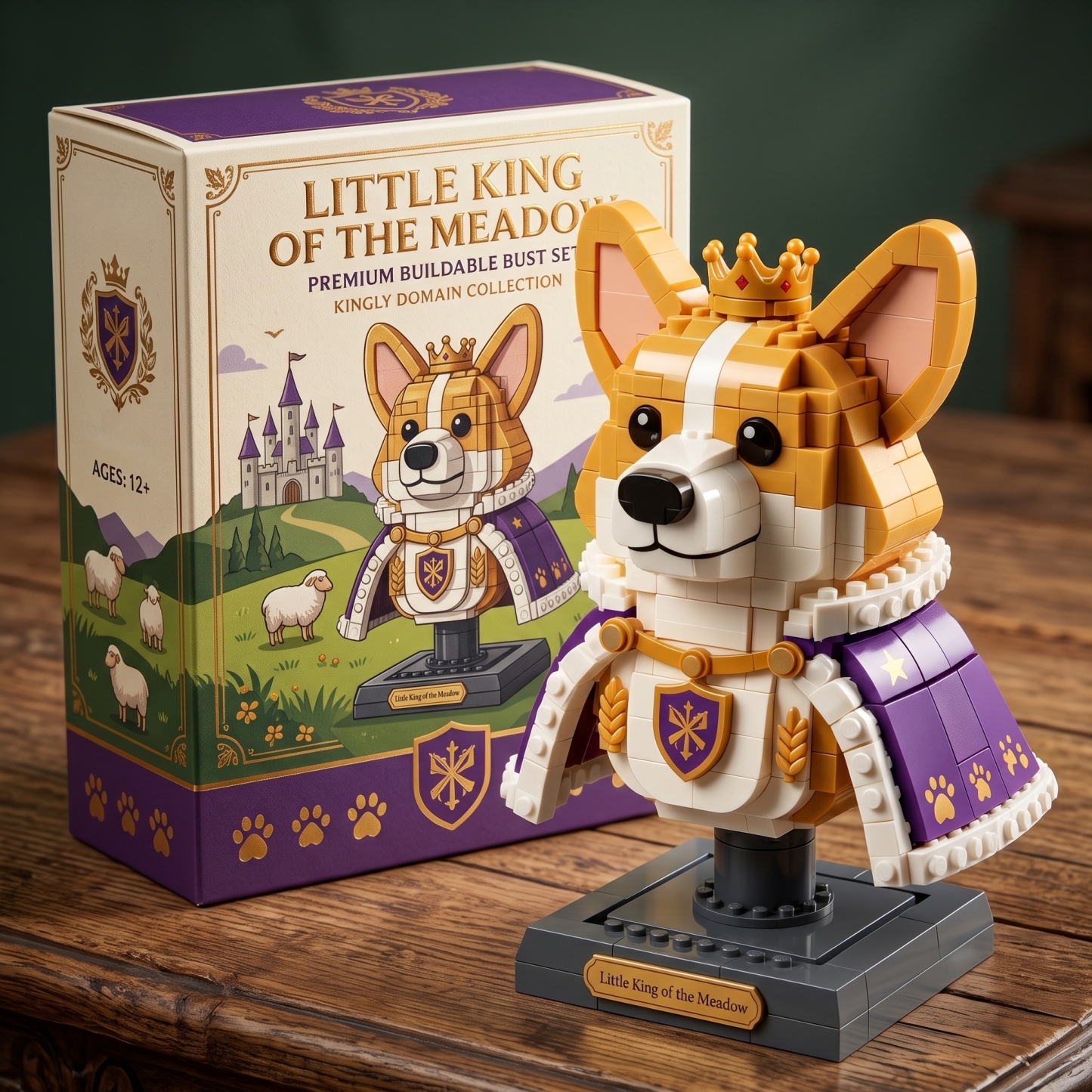 Royal Corgi Brick Bust Set