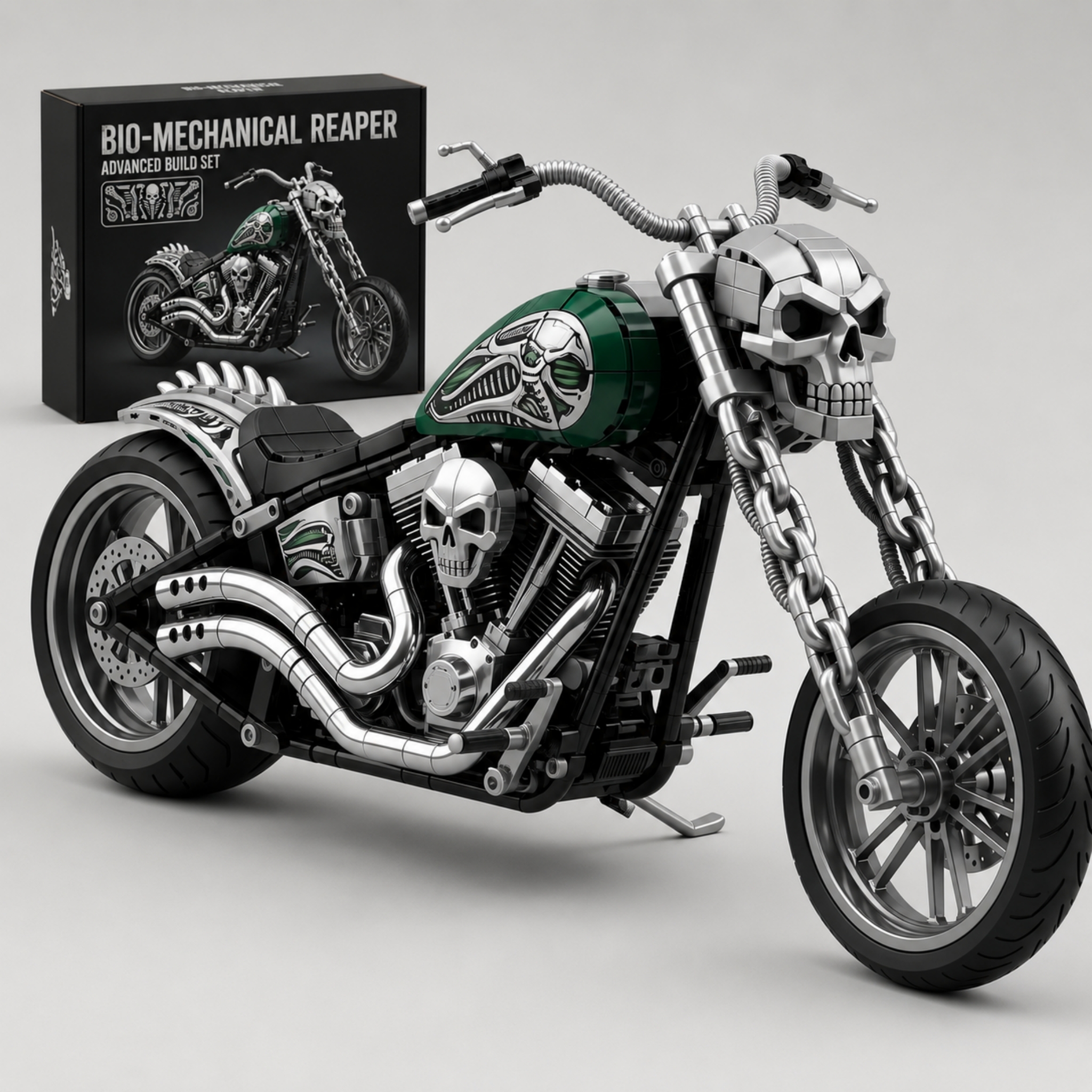 Bio-Mechanical Reaper Motorcycle Block Set