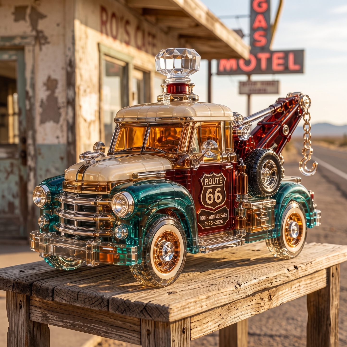 Route 66 Centennial Collector's Tow Truck Decanter