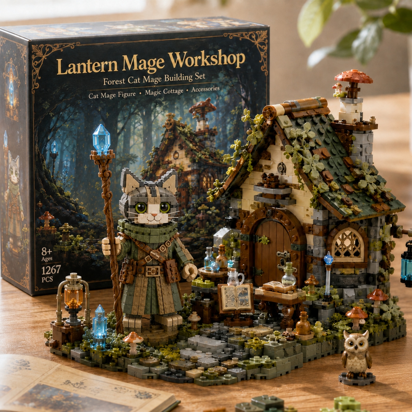 Fantasy Cat Sorcerer Building Bricks