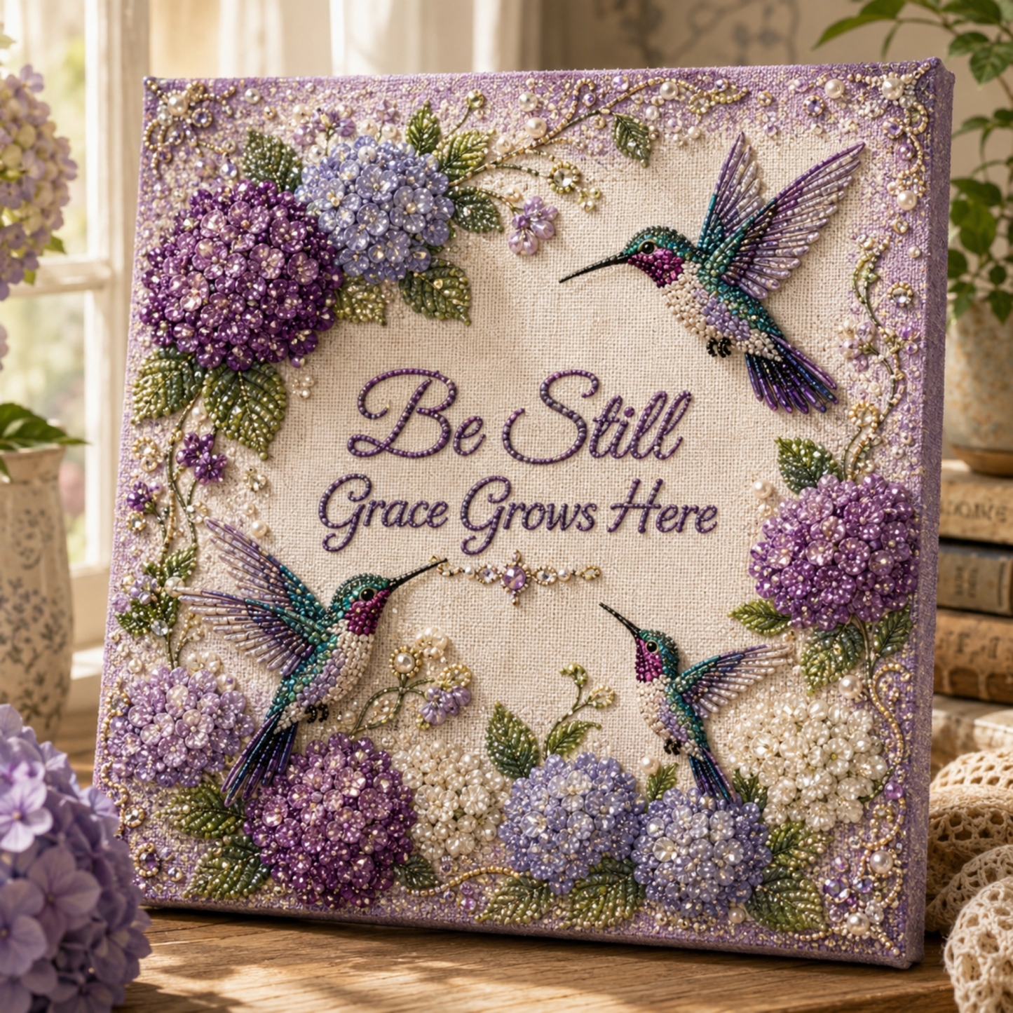 🌸✨ Elegant Hummingbird Bead Art DIY Kit – Relaxing DIY Craft to Create Stunning Botanical Artwork