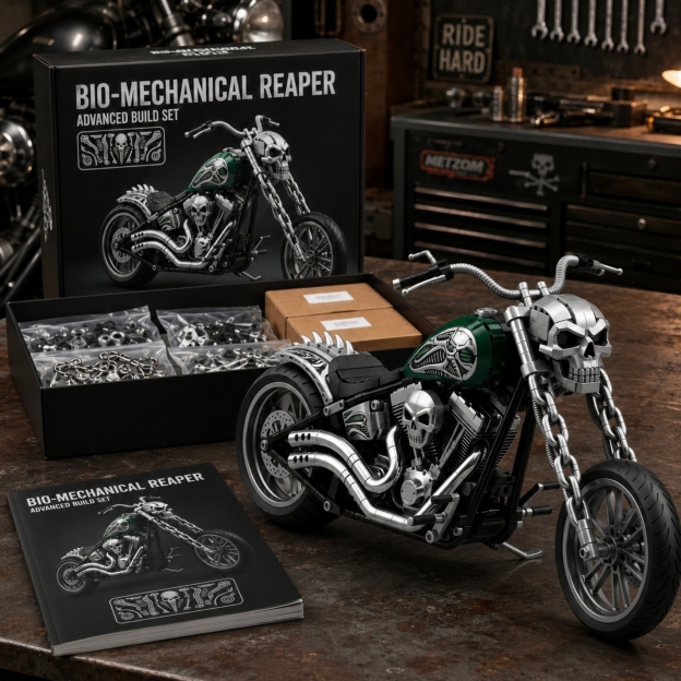 Bio-Mechanical Reaper Motorcycle Block Set