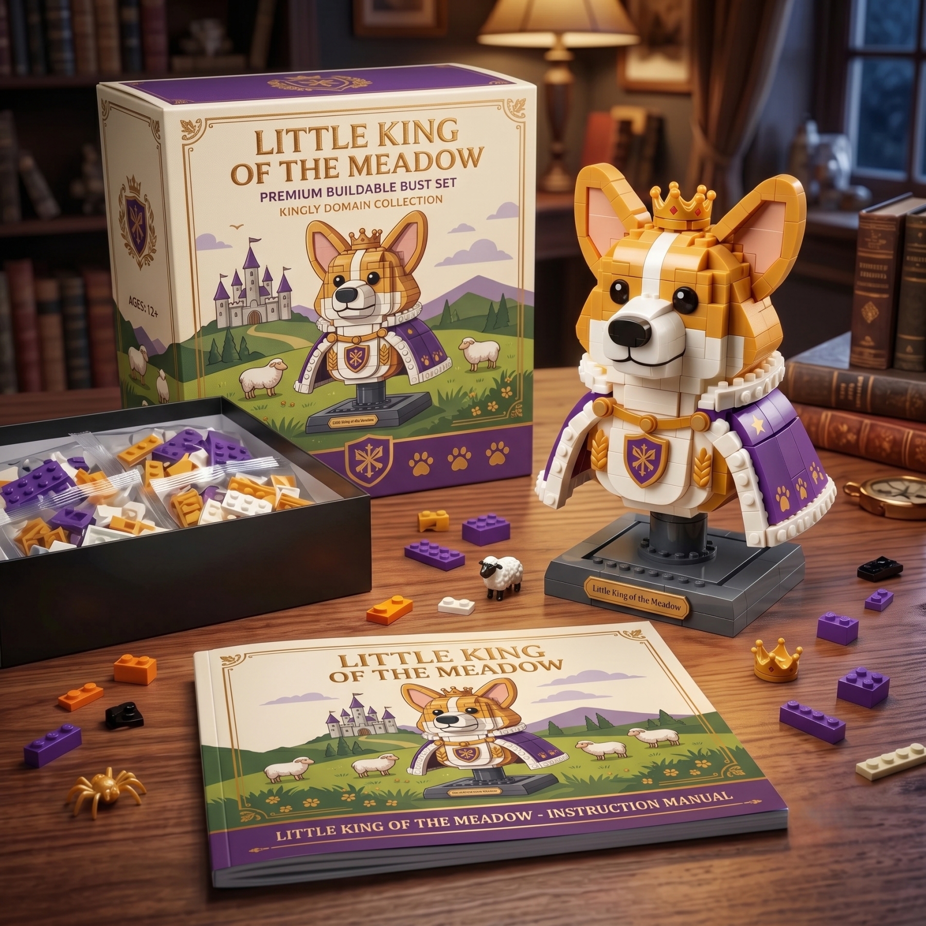 Royal Corgi Brick Bust Set
