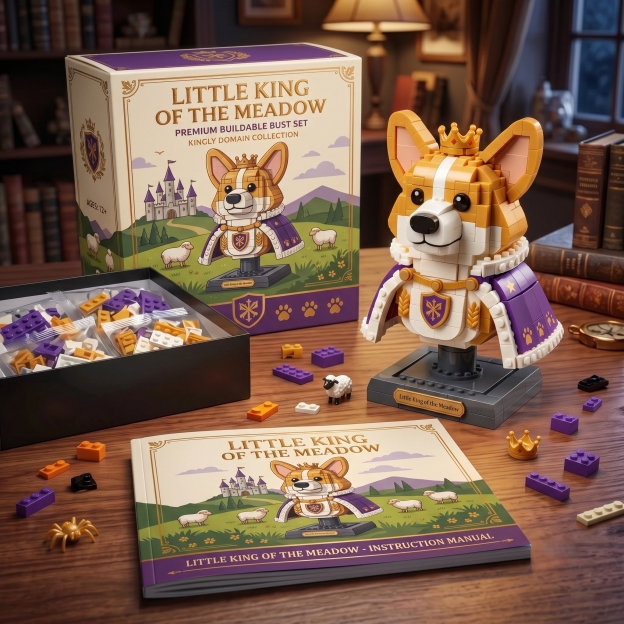 Royal Corgi Brick Bust Set