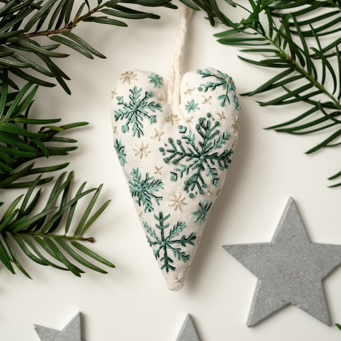 DIY Ornament for Christmas in the shape of a heart