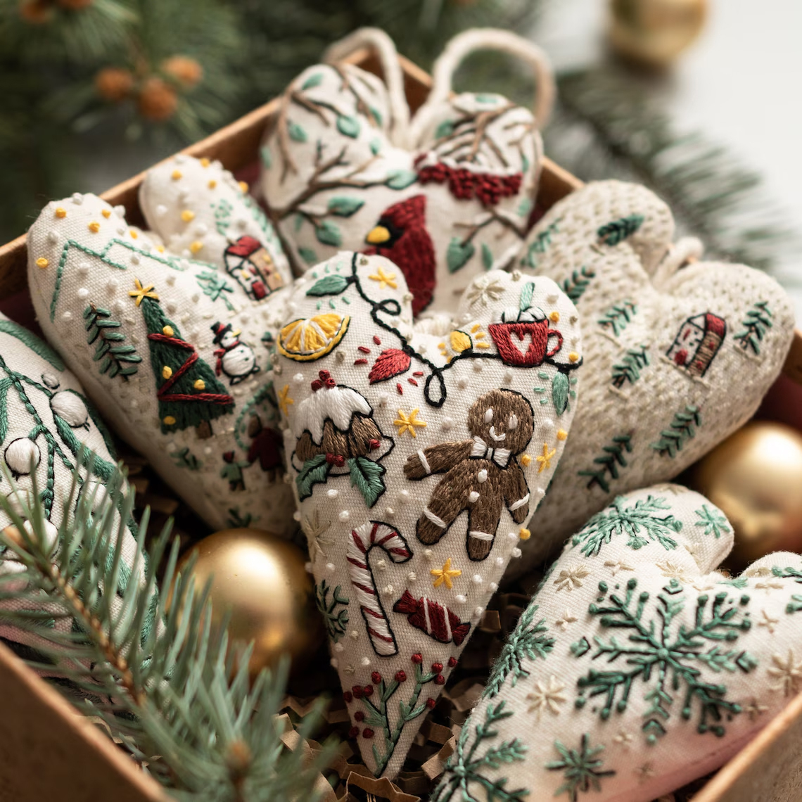 DIY Ornament for Christmas in the shape of a heart
