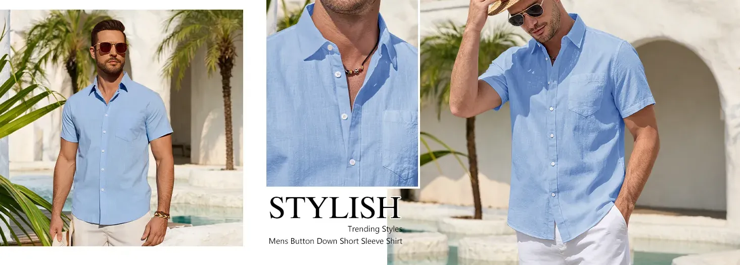 mens short sleeve button down shirts