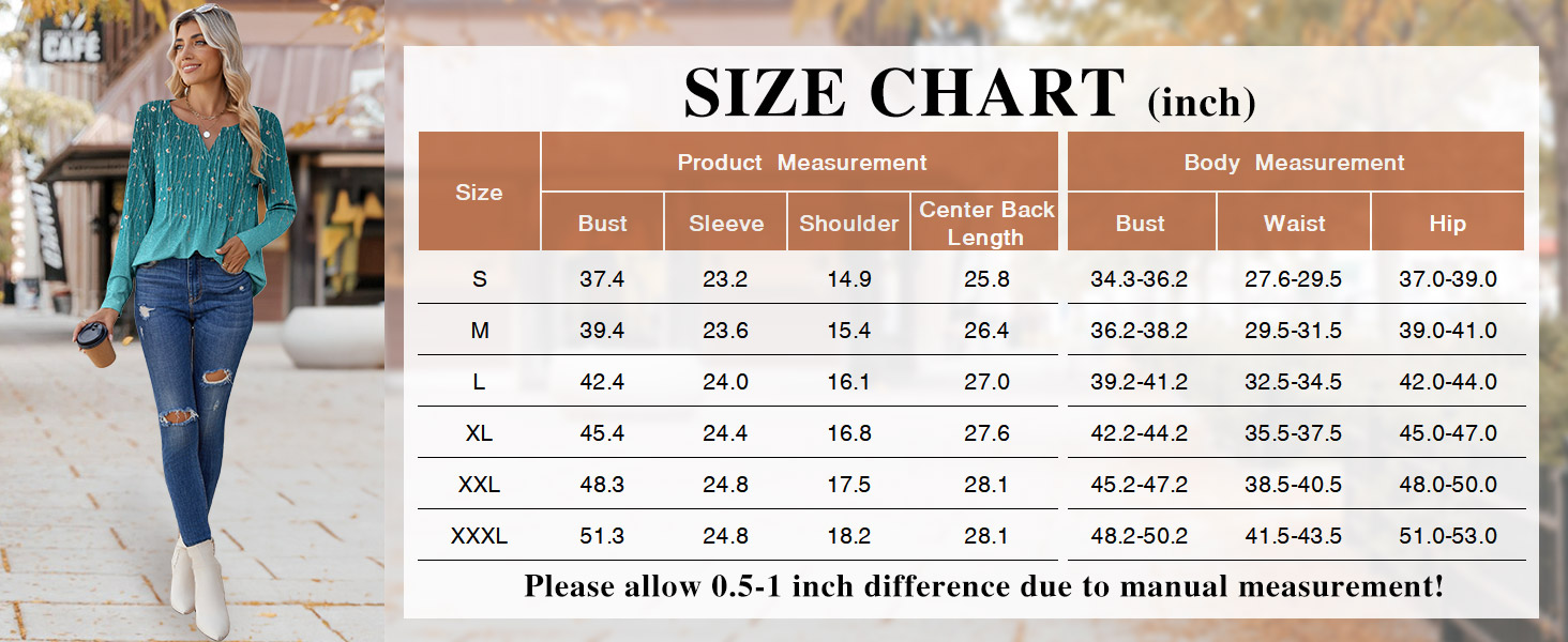 womens long sleeve tops loose fit tunic tops womens floral printed tops v neck pleated tunic blouse