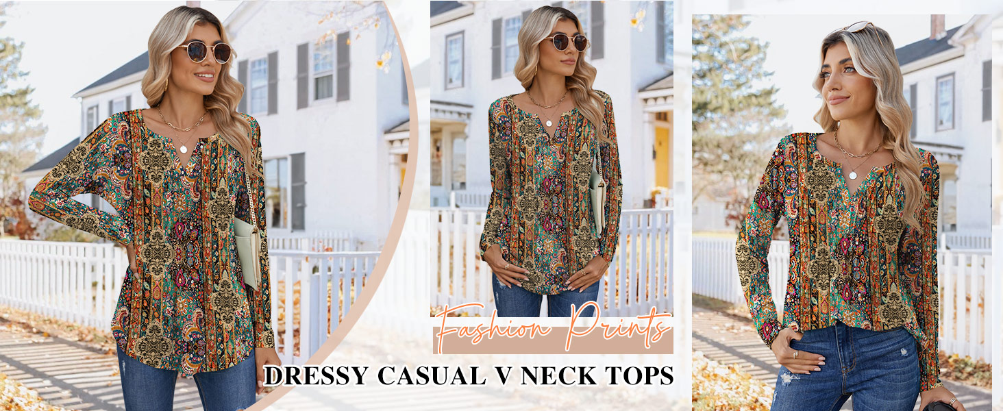 womens shirts casual boho tops women fall clothes womens petite tops v neck shirts long sleeve tops