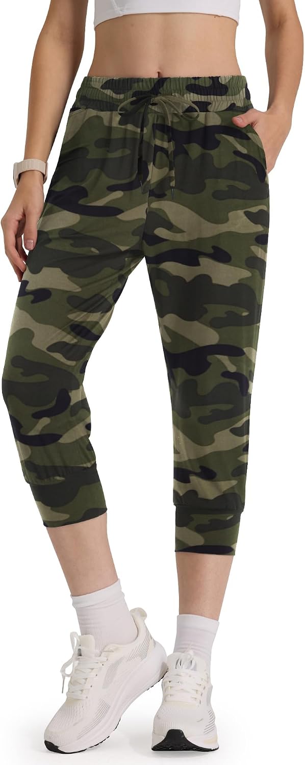 Women's Joggers with Pockets - High Waisted Sweatpants Tapered Leg Drawstring Lightweight Athletic Pants