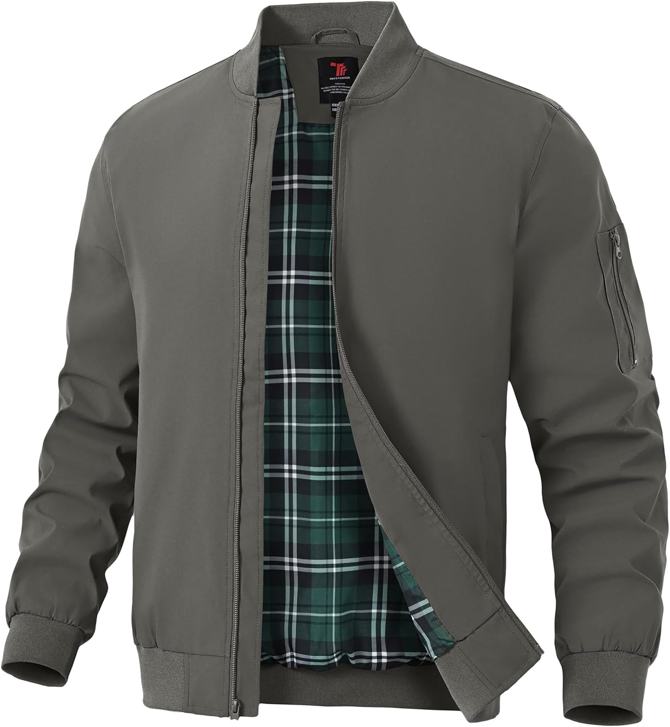 Mens Lightweight Jackets Light Windbreaker Full Zip Casual Work Jacket Golf Business Fall Track Coat with Pockets