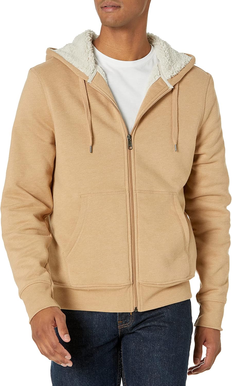 Men's Sherpa-Lined Full-Zip Fleece Hoodie Sweatshirt