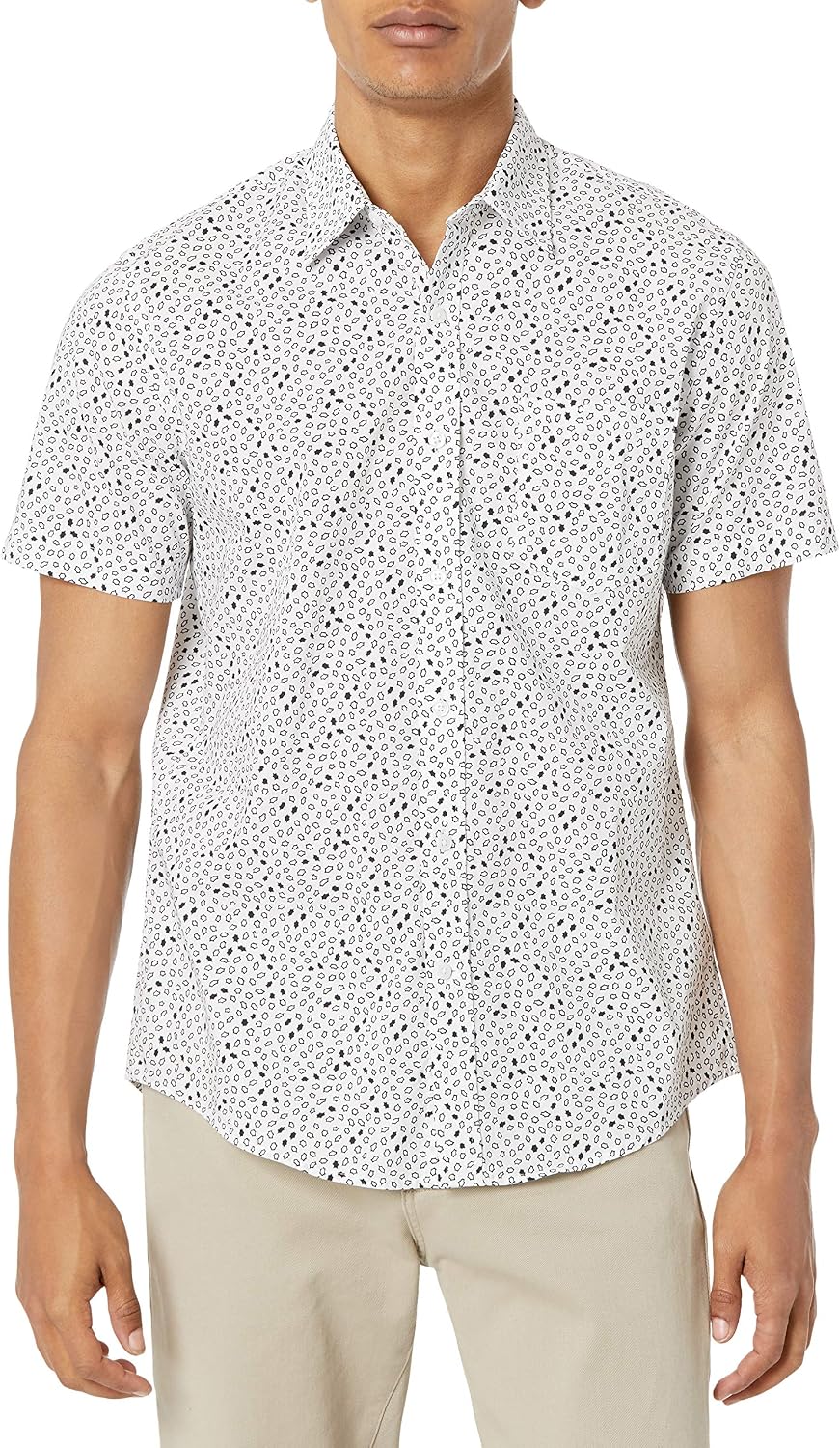 Essentials Men's Short-Sleeve Button-Down Print Shirt
