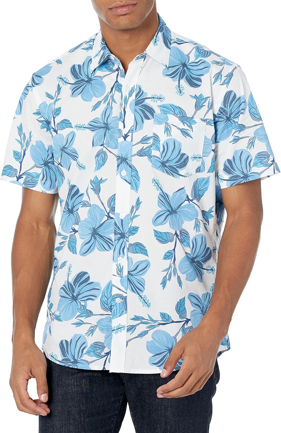 Essentials Men's Short-Sleeve Button-Down Print Shirt