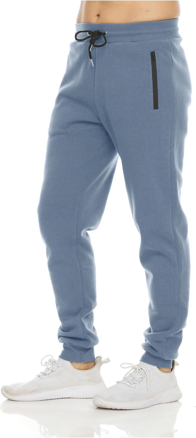  Mens Sweatpants 3 Pack Fleece Active Athletic Workout Jogger Sweatpants for Men with Zipper Pocket Size S-3XL
