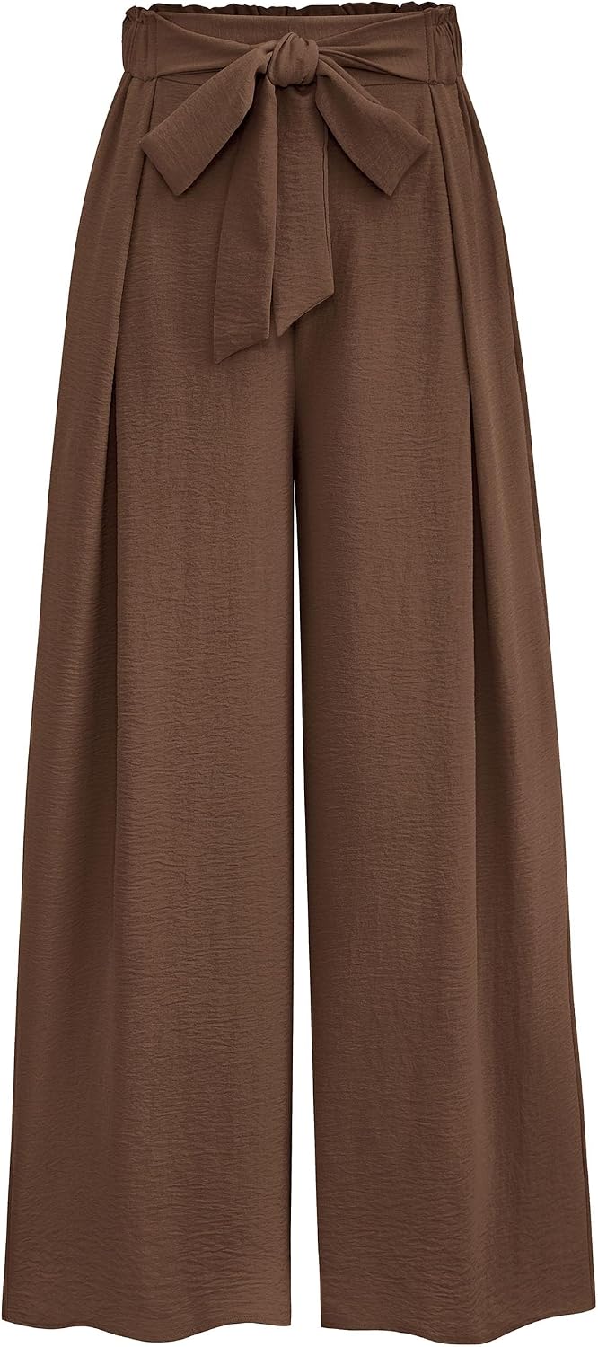 Women's Wide Leg Work Pants Business Casual High Waisted Loose Palazzo Trouser Summer Clothes